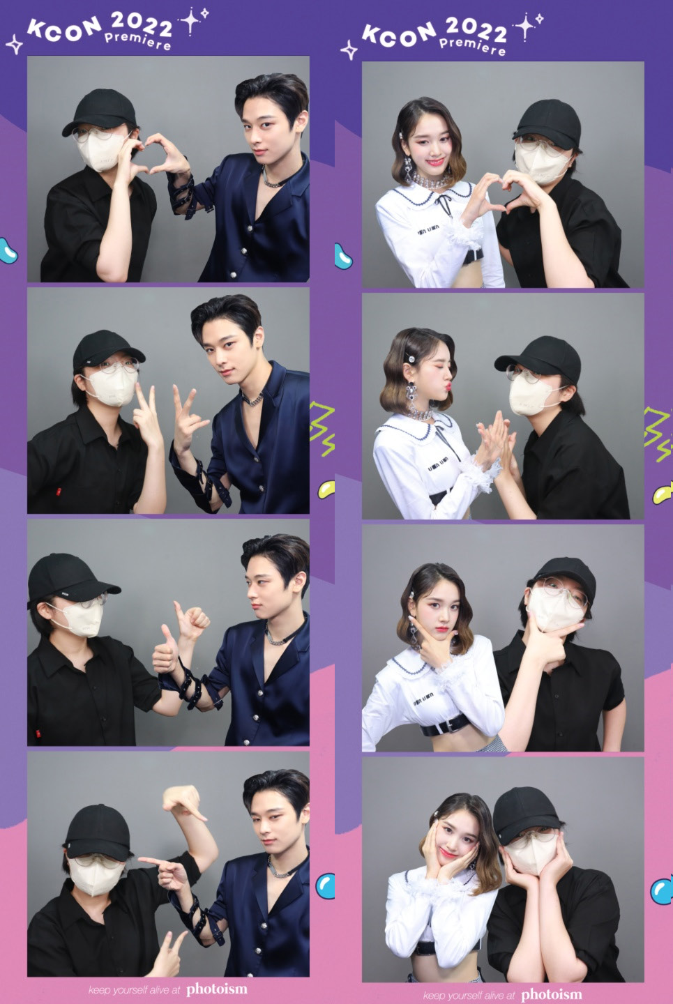 사진 설명 시작. 아이돌과 홀로그램 사진을 찍을 수 있는 포토이즘과 KCON Premiere의 콜라보 프레임을 기자가 직접 체험했다. 더보이즈 주연, STAYC 재이의 프레임을 구매했다. 사진 설명 끝.